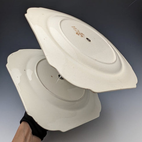 英国ヴィンテージ 陶器プレート使用 2段ケーキスタンド